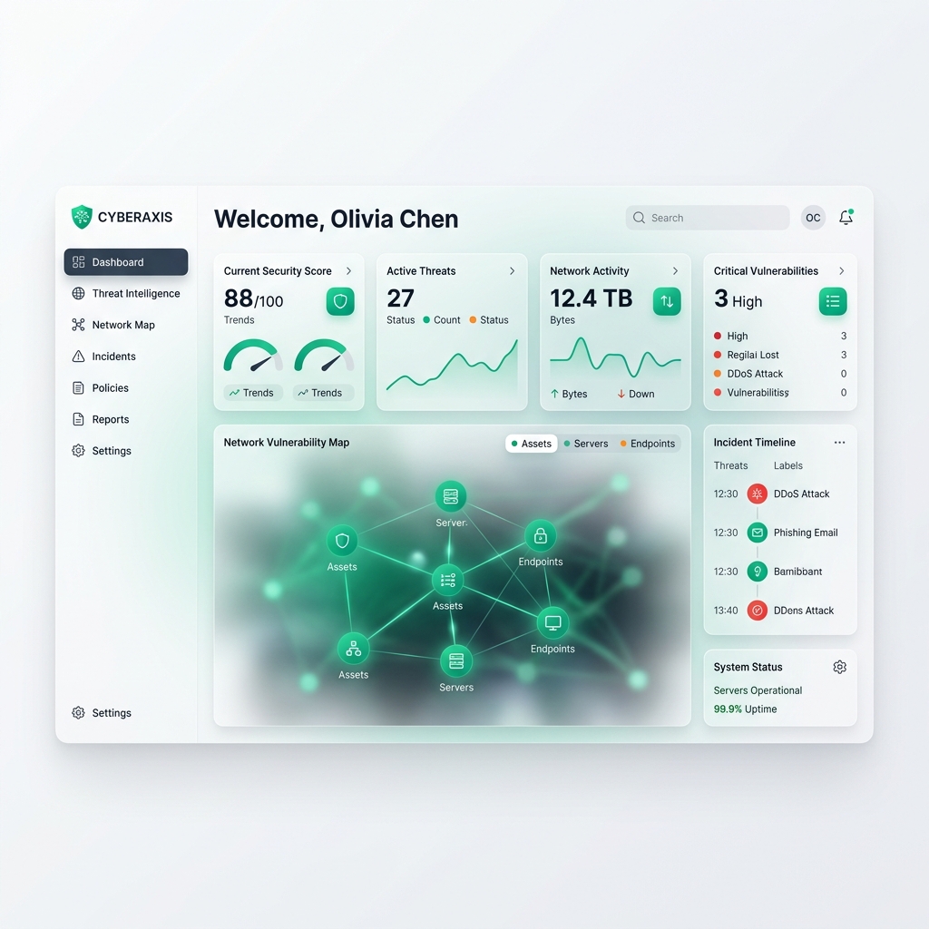 Cybersecurity Dashboard Mockup