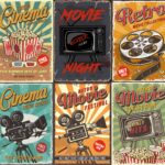 Cinema set of posters